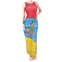 Aruba Christmas Tank Maxi Dress with Fish Christmas Tree Aruba Flag and Red Blue Yellow Tropical Pattern Design - Wonder Print Shop