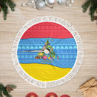Aruba Christmas Tree Skirt with Fish Christmas Tree Aruba Flag and Red Blue Yellow Tropical Pattern Design - Wonder Print Shop