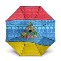 Aruba Christmas Umbrella with Fish Christmas Tree Aruba Flag and Red Blue Yellow Tropical Pattern Design - Wonder Print Shop