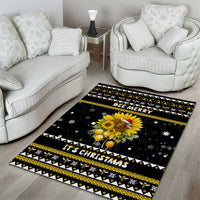 Bee Merry Its Time Christmas Area Rug Xmas Holiday Patterns - Wonder Print Shop