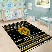 Bee Merry Its Time Christmas Area Rug Xmas Holiday Patterns - Wonder Print Shop