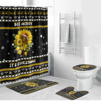 Bee Merry Its Time Christmas Bathroom Set Xmas Holiday Patterns - Wonder Print Shop