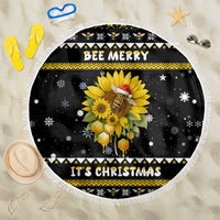 Bee Merry Its Time Christmas Beach Blanket Xmas Holiday Patterns - Wonder Print Shop