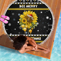 Bee Merry Its Time Christmas Beach Blanket Xmas Holiday Patterns - Wonder Print Shop