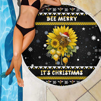 Bee Merry Its Time Christmas Beach Blanket Xmas Holiday Patterns - Wonder Print Shop