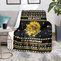 Bee Merry Its Time Christmas Blanket Xmas Holiday Patterns - Wonder Print Shop