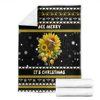 Bee Merry Its Time Christmas Blanket Xmas Holiday Patterns - Wonder Print Shop