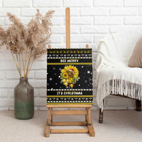 Bee Merry Its Time Christmas Canvas Wall Art Xmas Holiday Patterns - Wonder Print Shop
