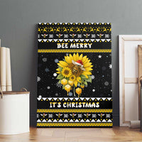 Bee Merry Its Time Christmas Canvas Wall Art Xmas Holiday Patterns - Wonder Print Shop