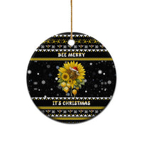 Bee Merry Its Time Christmas Ceramic Ornament Xmas Holiday Patterns - Wonder Print Shop