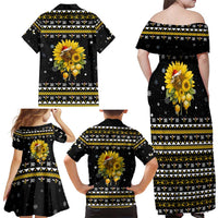 Bee Merry Its Time Christmas Family Matching Off Shoulder Maxi Dress and Hawaiian Shirt Xmas Holiday Patterns - Wonder Print Shop