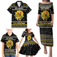 Bee Merry Its Time Christmas Family Matching Puletasi and Hawaiian Shirt Xmas Holiday Patterns - Wonder Print Shop
