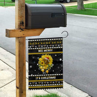 Bee Merry Its Time Christmas Garden Flag Xmas Holiday Patterns - Wonder Print Shop