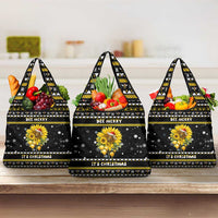 Bee Merry Its Time Christmas Grocery Bag Xmas Holiday Patterns - Wonder Print Shop