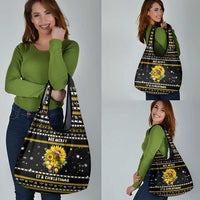 Bee Merry Its Time Christmas Grocery Bag Xmas Holiday Patterns - Wonder Print Shop