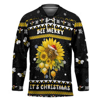 Bee Merry Its Time Christmas Hockey Jersey Xmas Holiday Patterns - Wonder Print Shop