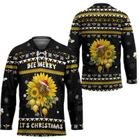 Bee Merry Its Time Christmas Hockey Jersey Xmas Holiday Patterns - Wonder Print Shop