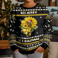 Bee Merry Its Time Christmas Kid Ugly Christmas Sweater Xmas Holiday Patterns - Wonder Print Shop