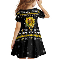 Bee Merry Its Time Christmas Kid Short Sleeve Dress Xmas Holiday Patterns - Wonder Print Shop