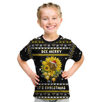 Bee Merry Its Time Christmas Kid T Shirt Xmas Holiday Patterns - Wonder Print Shop