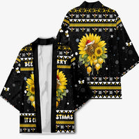 Bee Merry Its Time Christmas Kimono Xmas Holiday Patterns - Wonder Print Shop
