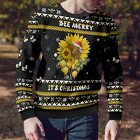 Bee Merry Its Time Christmas Ugly Christmas Sweater Xmas Holiday Patterns - Wonder Print Shop