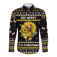 Bee Merry Its Time Christmas Long Sleeve Button Shirt Xmas Holiday Patterns - Wonder Print Shop