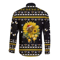 Bee Merry Its Time Christmas Long Sleeve Button Shirt Xmas Holiday Patterns - Wonder Print Shop