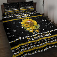 Bee Merry Its Time Christmas Quilt Bed Set Xmas Holiday Patterns - Wonder Print Shop