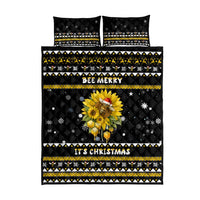 Bee Merry Its Time Christmas Quilt Bed Set Xmas Holiday Patterns - Wonder Print Shop