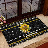 Bee Merry Its Time Christmas Rubber Doormat Xmas Holiday Patterns - Wonder Print Shop