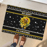 Bee Merry Its Time Christmas Rubber Doormat Xmas Holiday Patterns - Wonder Print Shop