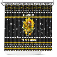 Bee Merry Its Time Christmas Shower Curtain Xmas Holiday Patterns - Wonder Print Shop
