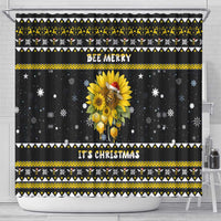 Bee Merry Its Time Christmas Shower Curtain Xmas Holiday Patterns - Wonder Print Shop