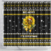 Bee Merry Its Time Christmas Shower Curtain Xmas Holiday Patterns - Wonder Print Shop