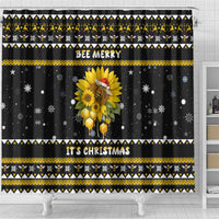 Bee Merry Its Time Christmas Shower Curtain Xmas Holiday Patterns - Wonder Print Shop