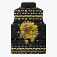 Bee Merry Its Time Christmas Sleeveless Puffer Jacket Xmas Holiday Patterns - Wonder Print Shop
