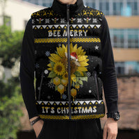 Bee Merry Its Time Christmas Sleeveless Puffer Jacket Xmas Holiday Patterns - Wonder Print Shop