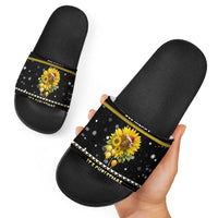 Bee Merry Its Time Christmas Slide Sandals Xmas Holiday Patterns - Wonder Print Shop
