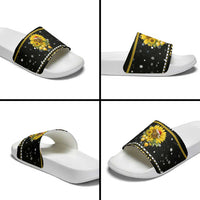 Bee Merry Its Time Christmas Slide Sandals Xmas Holiday Patterns - Wonder Print Shop