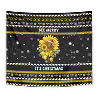 Bee Merry Its Time Christmas Tapestry Xmas Holiday Patterns - Wonder Print Shop