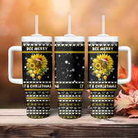 Bee Merry Its Time Christmas Tumbler With Handle Xmas Holiday Patterns - Wonder Print Shop