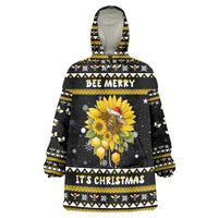 Bee Merry Its Time Christmas Wearable Blanket Hoodie Xmas Holiday Patterns - Wonder Print Shop