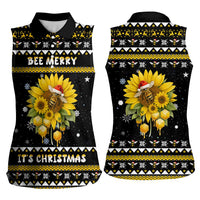 Bee Merry Its Time Christmas Women Sleeveless Polo Shirt Xmas Holiday Patterns - Wonder Print Shop