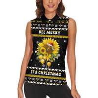 Bee Merry Its Time Christmas Women Sleeveless Polo Shirt Xmas Holiday Patterns - Wonder Print Shop