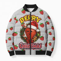 Berry ChristmasYall Christmas Bomber Puffer Jacket Xmas Holiday Patterns - Wonder Print Shop