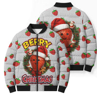 Berry ChristmasYall Christmas Bomber Puffer Jacket Xmas Holiday Patterns - Wonder Print Shop