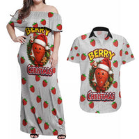 Berry ChristmasYall Christmas Couples Matching Off Shoulder Maxi Dress and Hawaiian Shirt Xmas Holiday Patterns - Wonder Print Shop