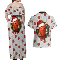 Berry ChristmasYall Christmas Couples Matching Off Shoulder Maxi Dress and Hawaiian Shirt Xmas Holiday Patterns - Wonder Print Shop