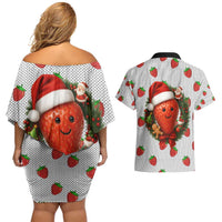 Berry ChristmasYall Christmas Couples Matching Off Shoulder Short Dress and Hawaiian Shirt Xmas Holiday Patterns - Wonder Print Shop